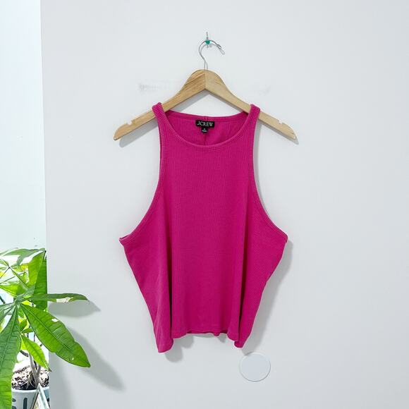 J. Crew Pink Ribbed Tank Size 2X - Picture 1 of 4